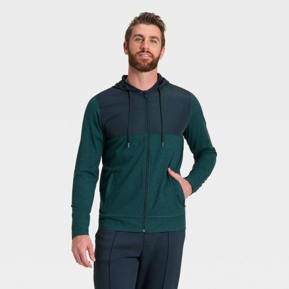 All In Motion - Men's Soft Stretch Full Zip Top - All In Motion Te Blue